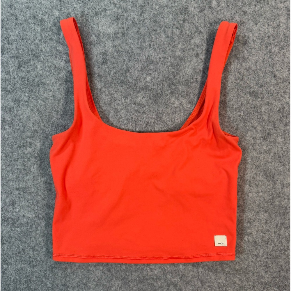 Vuori Mindset Bra Poppy Orange Crop Top XS Athleisure Yoga Tank